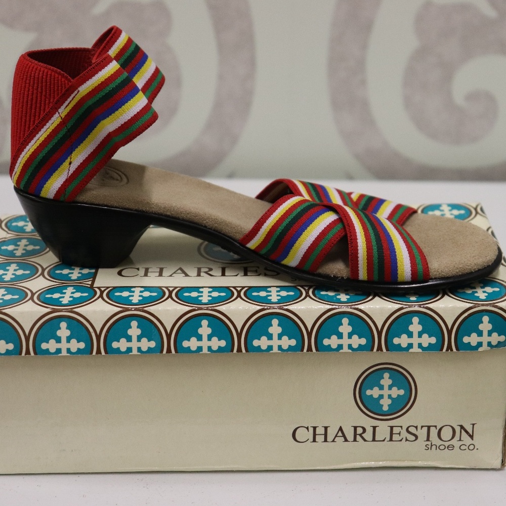 Charleston Shoe Co Lafayette Sandal Red Mix NWT